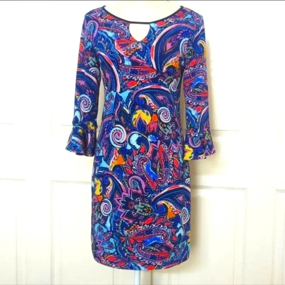 Laundry by Shelli Segal Reversible Paisley Floral Dress